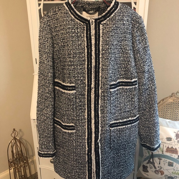 L.K. Bennett Tweed Jacket (Navy) US Size 12 (NWT) - Picture 2 of 6